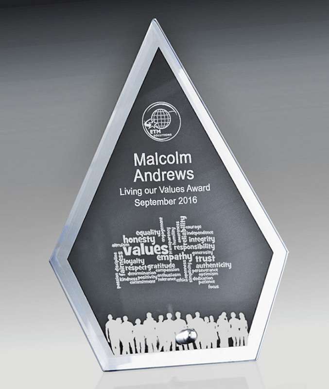 Cristal transparente con bordes de espejo – Flecha