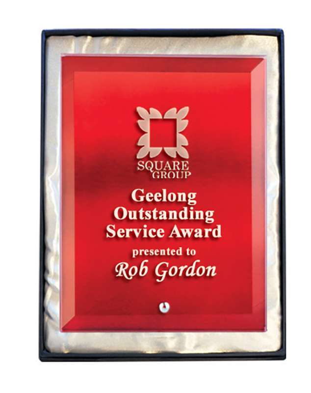 Láser Vidrio Rectángulo Rojo