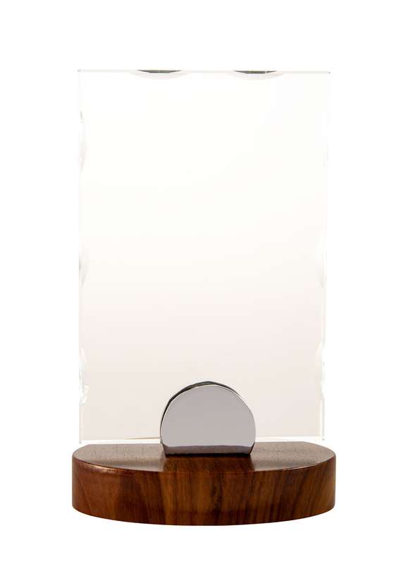 Base de cristal/madera