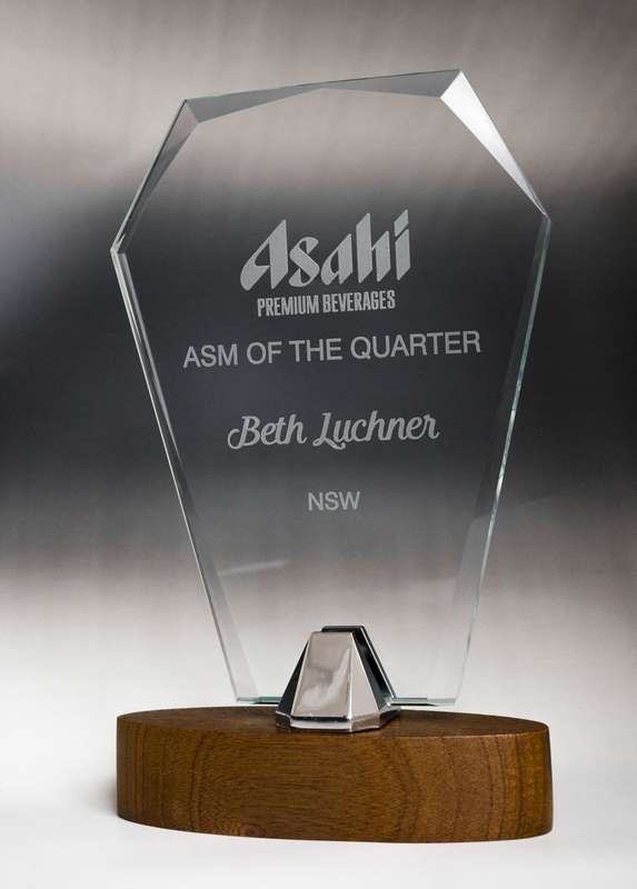 Base de cristal/madera