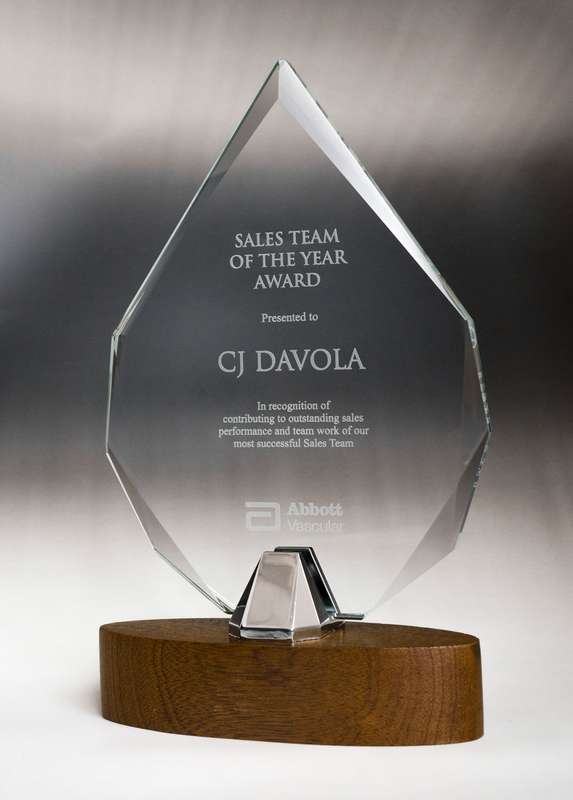 Base de cristal/madera