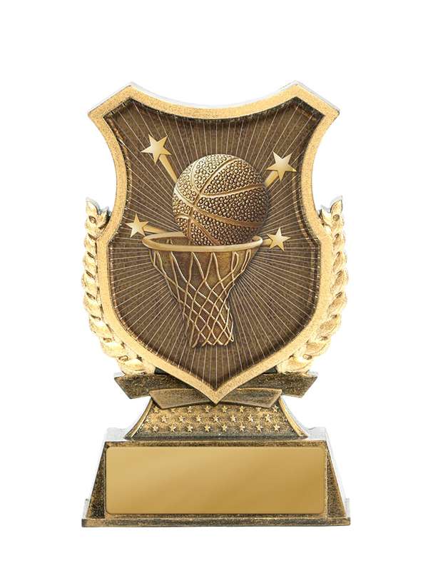 Baloncesto de pie con escudo