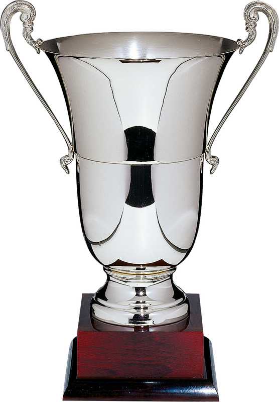 Campana clásica plateada Base de madera