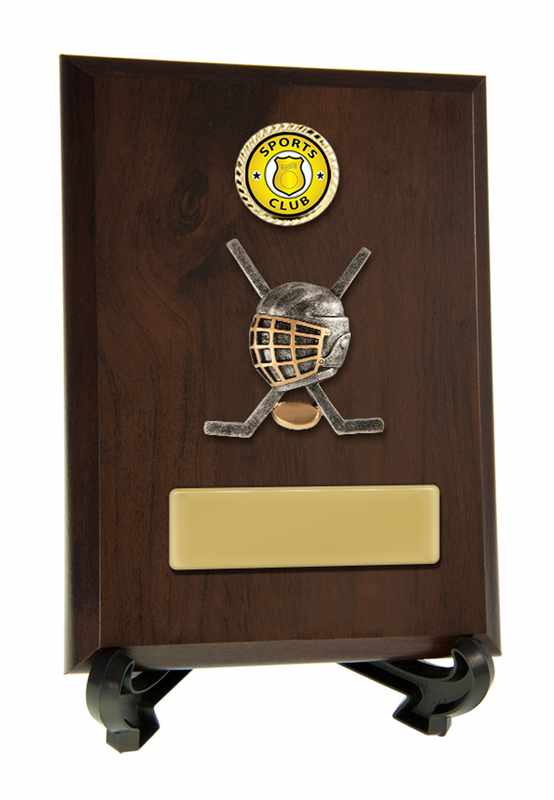 Placa con adornos de hockey sobre hielo