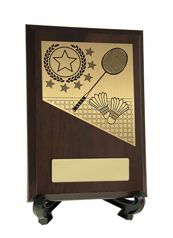 Placa con tema de bádminton