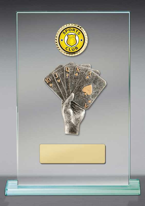 Tema de póquer en vidrio