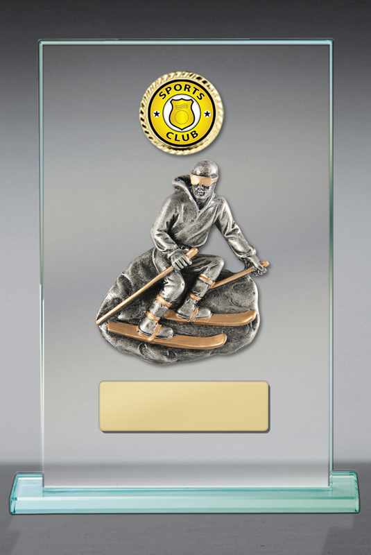 Tema de esquí en vidrio