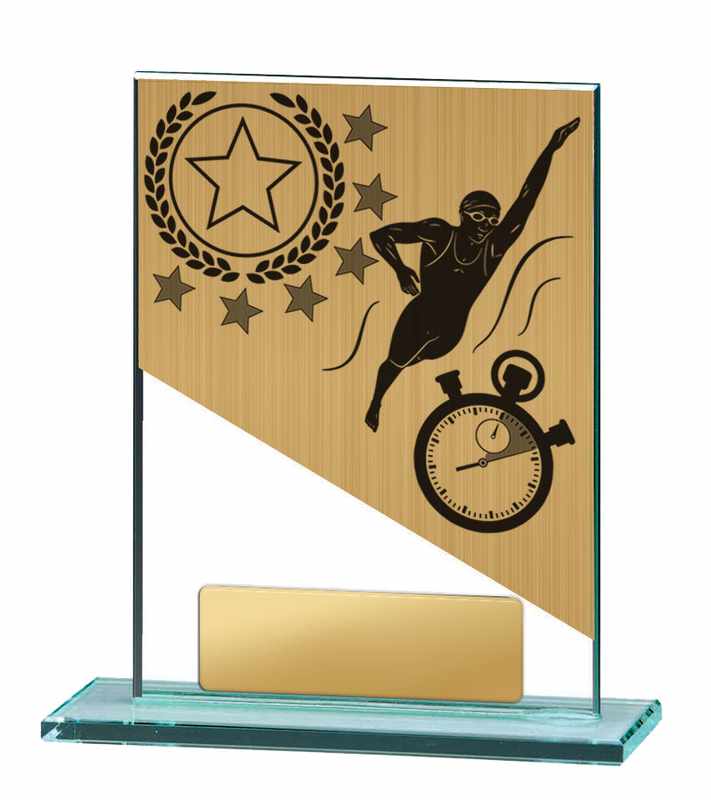 Tema de natación en vidrio