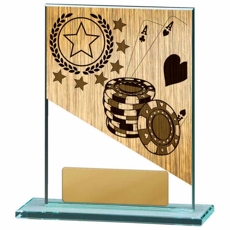 Tema de póquer en vidrio