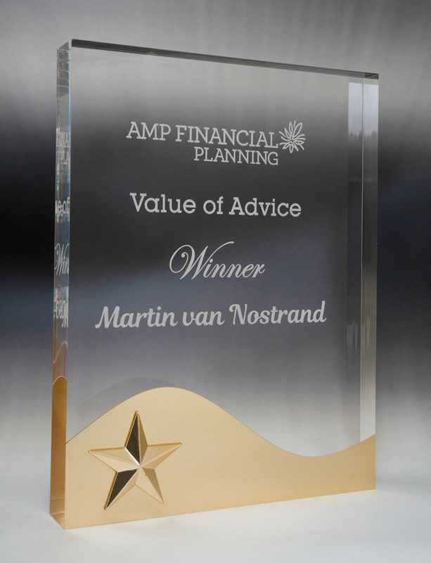 Golden Glow Acrílico Rectángulo Onda