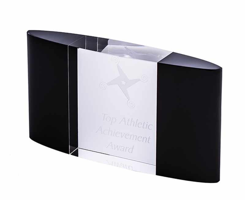 Cristal negro y transparente – Bloque curvo