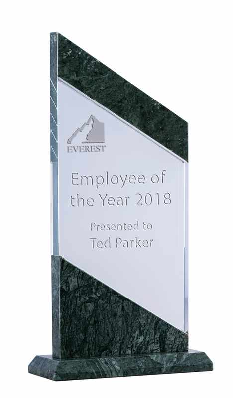 Cristal de mármol verde – Acodado