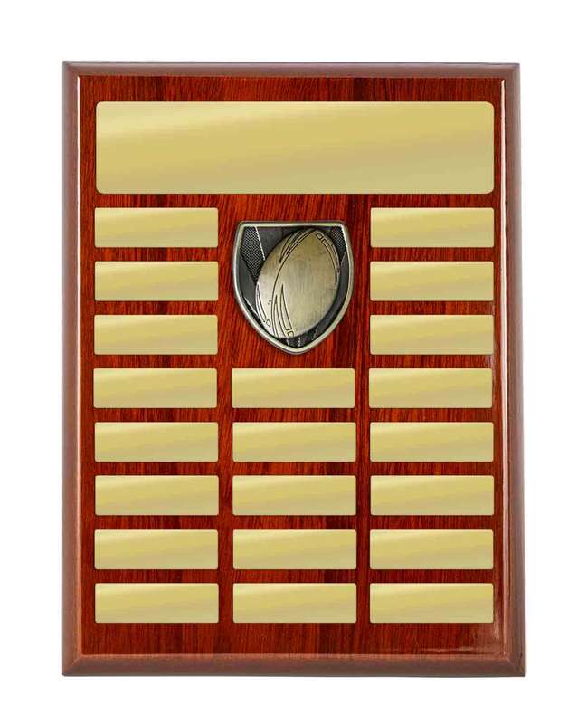 Placa con adornos de rugby