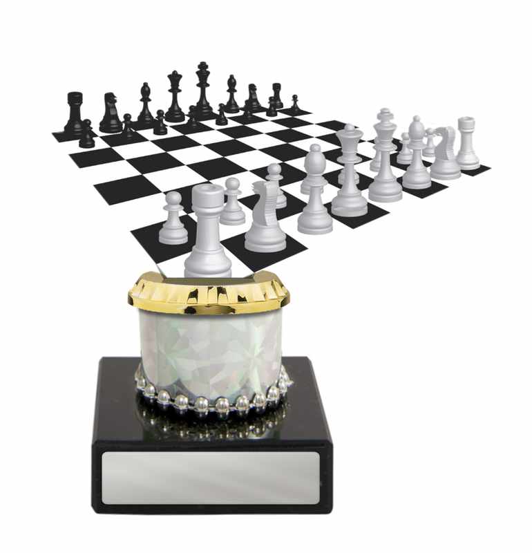 Figurita de ajedrez sobre columna