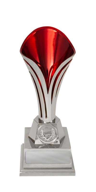 Copa Tulipa Color Plata-Rojo