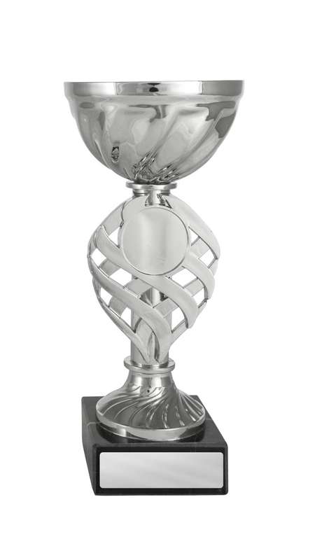 Copa sobre base montada Color plata-negro