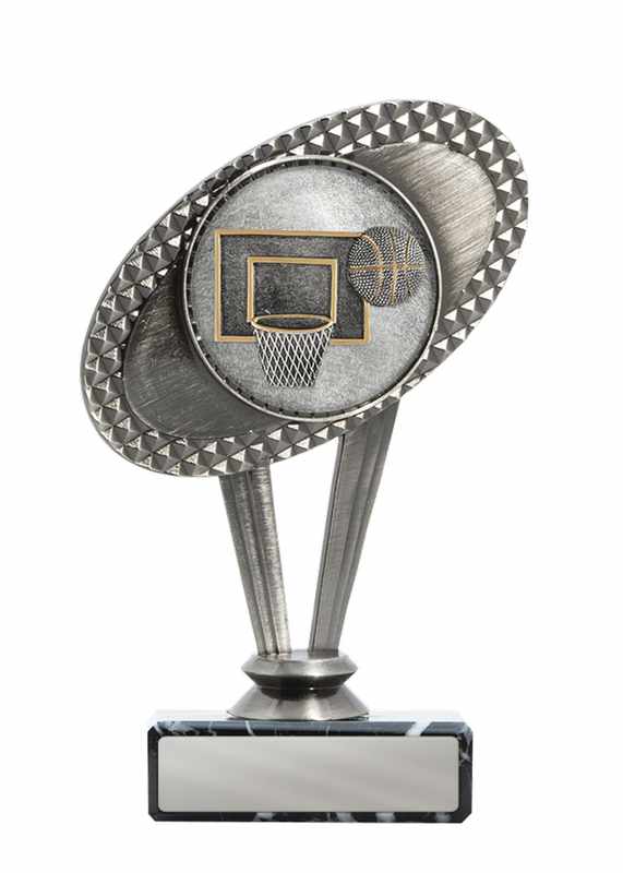 Tema metálico de baloncesto en la base