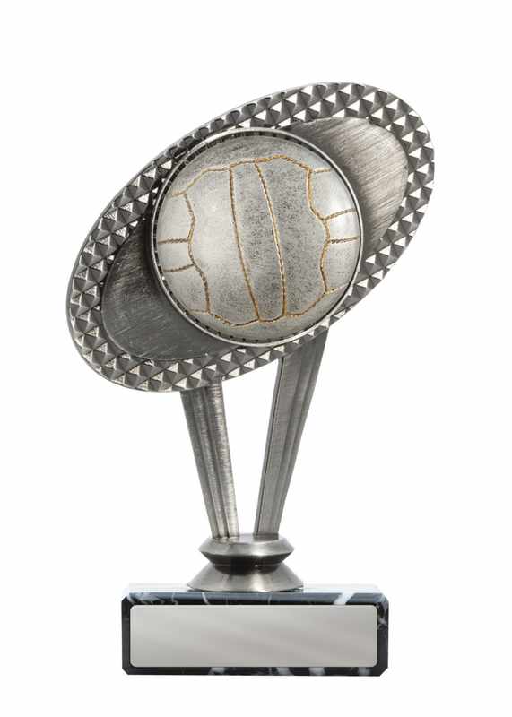 Tema metálico de netball en la base