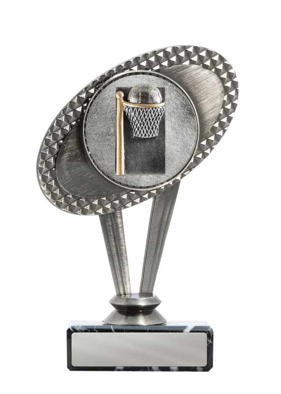 Tema metálico de netball en la base