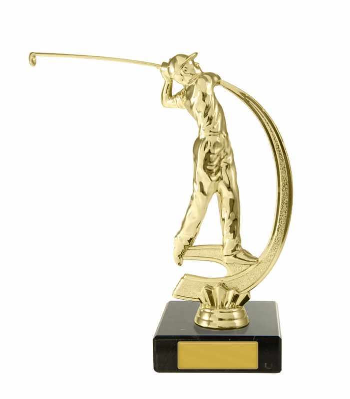 Figura de golf en la base