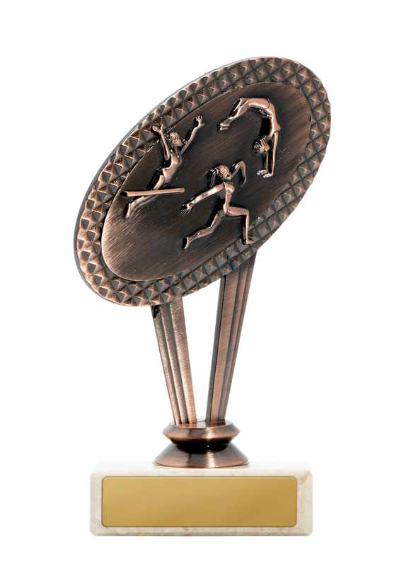 Tema metálico de gimnasia femenina en la base