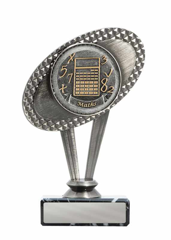 Tema matemático metálico en la base