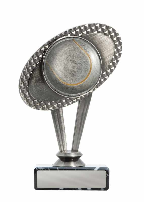 Tema de tenis metálico en la base