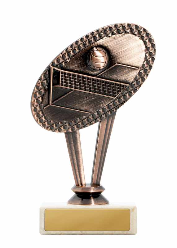 Base metálica con tema de voleibol